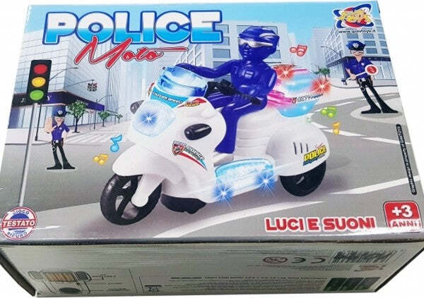 Moto-Motocicletta-Poliziotto-Con-Led-Luci-Suoni-Pilota-Police-Speed-Gioco-Bimbo