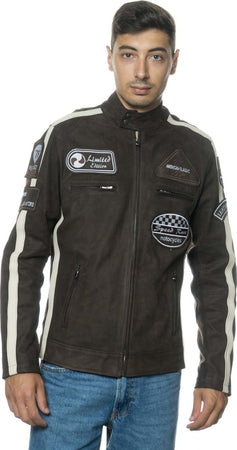 Motociclista-Uomo---Biker-Uomo-Testa-di-Moro-in-vera-pelle-Nabuk