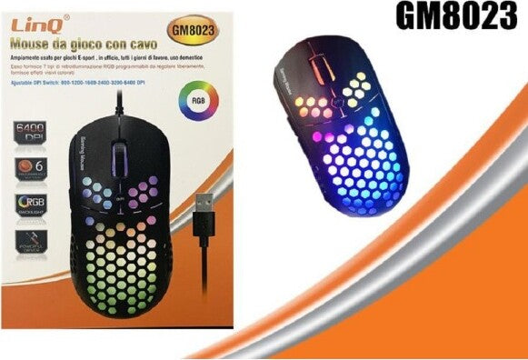Mouse-Gaming-Da-Gioco-Con-Filo-Usb-2.0-Dpi-Regolabile-6400dpi-7-Luce-Rgb-Gm8023