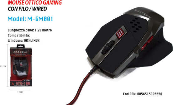 Mouse-Gioco-6-Tasti-Squadrato-Ottico-Cursore-Precisione-Luci-Led-Maxtech-M-gm001