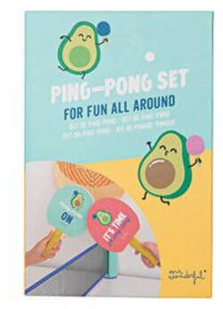 Mr wonderful Ping Pong Set for Fun All Around Set per Gioco Ping Pong Con 2 Racchette 3 Palline E Rete Regolabile