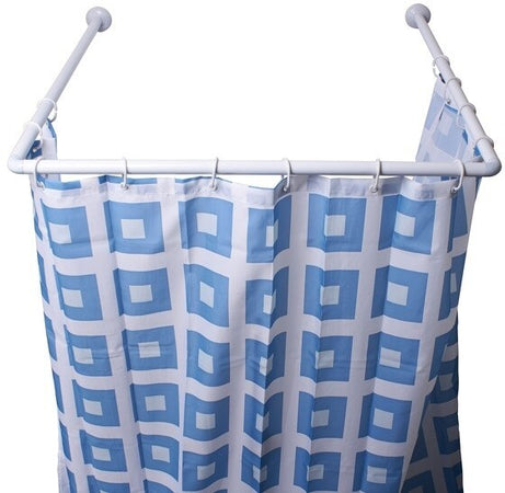 MSV Asta bar per tenda doccia angolare da fissare in Alu 80x80x80cm Bianco