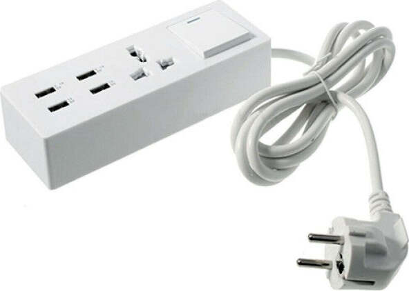 Multipresa-Ciabatta-Elettrica-Con-1-Prese-Universali-4-Usb-Con-Interruttore