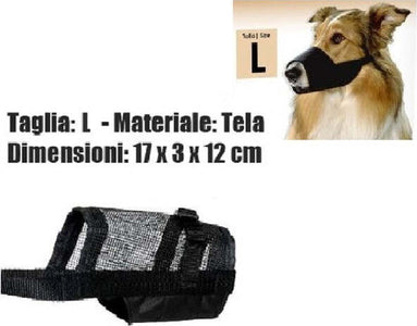 Museruola-Cane-Misura-L-In-Tela-Robusta-Leggera-Atossica-Lavabile-Nero