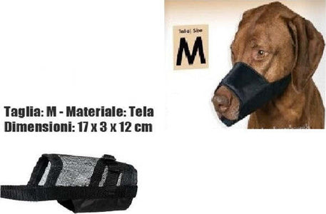 Museruola-Cane-Misura-M-In-Tela-Robusta-Leggera-Atossica-Lavabile-Nero