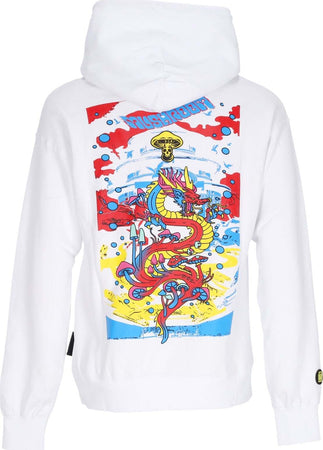MUSHROOM-Felpa-Cappuccio-Uomo-Dragon-Hoodie-White-da-uomo