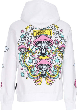 MUSHROOM-Felpa-Cappuccio-Uomo-Flowers-Hoodie-White-da-uomo