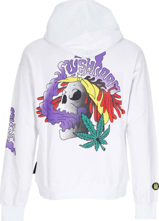 MUSHROOM-Felpa-Cappuccio-Uomo-Skull-Liquid-Hoodie-White-da-uomo