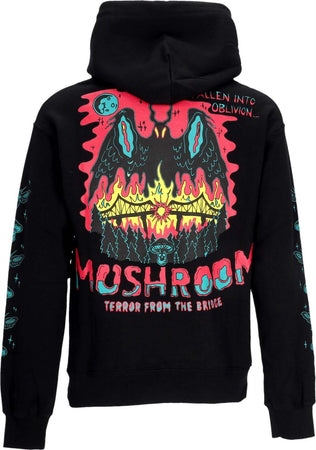 MUSHROOM-Felpa-Cappuccio-Uomo-Terror-From-the-Bridge-Hoodie-Black-da-uomo