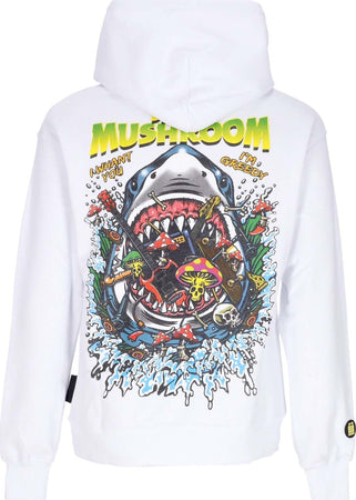 MUSHROOM-Felpa-Leggera-Cappuccio-Uomo-Shark-Hoodie-White-da-uomo