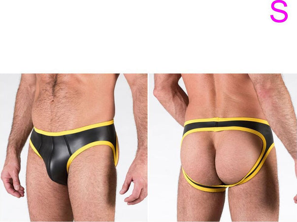Mutandina Uomo In Neoprene Nero Con Bordo Giallo Aperta Dietro Taglia S 136189 Open For Now Bottoms – Yellow Salute e cura della persona/Erotismo e contraccezione/Abbigliamento erotico/Uomo/Slip Kondorama - Martinsicuro, Commerciovirtuoso.it