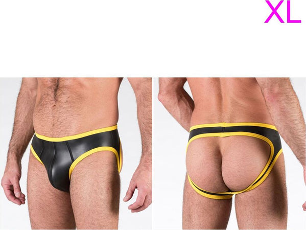 Mutandina Uomo In Neoprene Nero Con Bordo Giallo Aperta Dietro Taglia XL Open For Now Bottoms – Yellow Salute e cura della persona/Erotismo e contraccezione/Abbigliamento erotico/Uomo/Slip Kondorama - Martinsicuro, Commerciovirtuoso.it