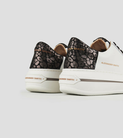 Alexander Smith Lancaster Donna in pelle bianca e tallone in maculato laminato