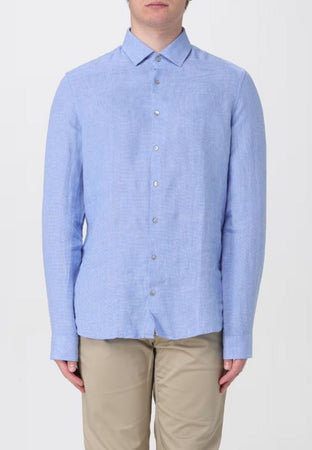 calvin klein CAMICIA LINEN CHECK SLIM SHIRT da uomo