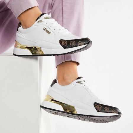 Guess Sneakers Nere Donna Scarpe Sportive Lacci Suola In Gomma Scarpa Fl5moxfal12 Casual Logo Sneaker Nera Fashion