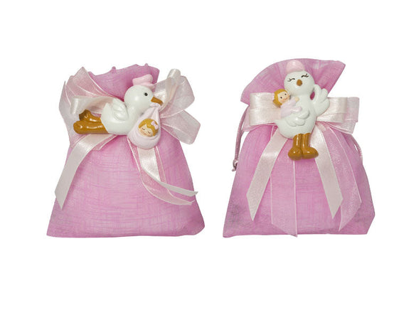 Magnete cicogna con bimba Resina Nascita Bimba Harmony