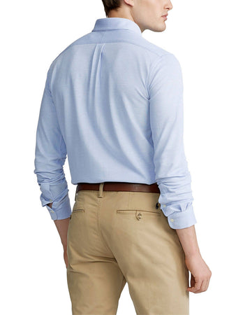 Camicia Uomo Polo Ralph Lauren Camicia Casual Slim Fit Aderente In Oxford In Cotone Collo Button Down Logo Pony Ralph Lauren Ricamato