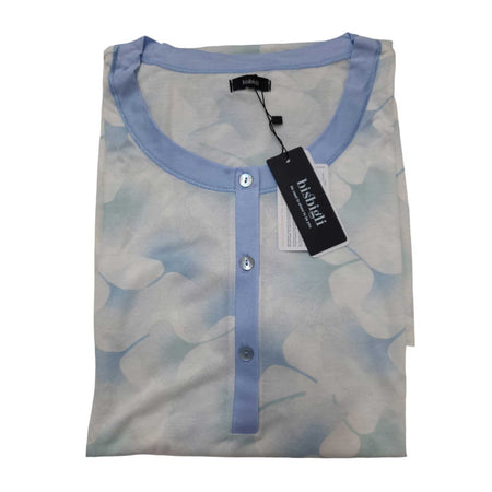 Camicia da notte donna Bisbigli Amore 44, Serie 3 Autunno/Inverno, manica lunga, tessuto modal 100%, Made in Italy