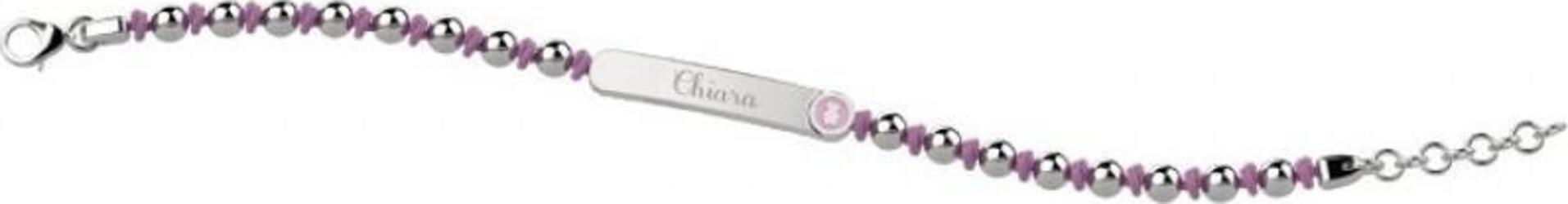 Nanàn-Bracciale-con-nodini-e-perline---Targhetta-personalizzabile-Nanán