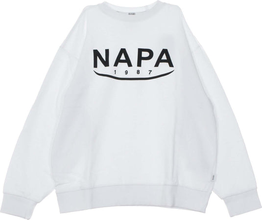 NAPA-SILVER-Felpa-Girocollo-Uomo-B-arosa-Crew-Sweat-Bright-White-da-uomo