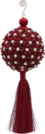 Nappa natalizia Bordeaux decorata con Fiori, pendaglio per albero di Natale Casa e cucina/Decorazioni per interni/Addobbi e decorazioni per ricorrenze/Decorazioni natalizie/Addobbi e decorazioni/Palle e palline MagiediNatale.it - Altamura, Commerciovirtuoso.it