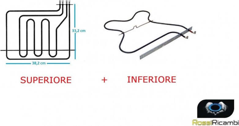 NARDI RESISTENZA INFERIORE 1200 W + SUPERIORE CIELO 800 - 1600 W - PER FORNO Casa e cucina/Grandi elettrodomestici/Accessori e parti di ricambio/Ricambi e accessori per forni/Resistenze per forni Rossi Ricambi - Venetico Marina, Commerciovirtuoso.it