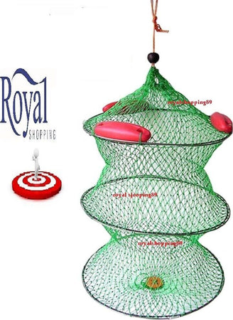 Nassa-da-pesca-rete-porta-pesci-galleggiante-50-cm-maglia-porta-vivo-barca-mare