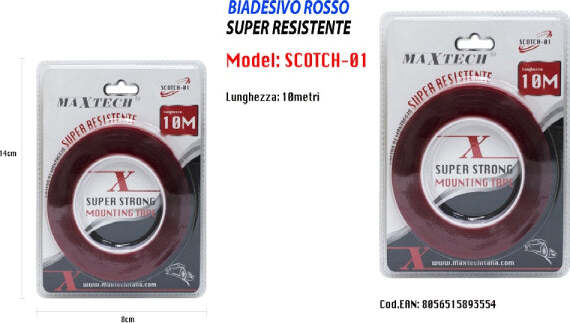 Nastro-Biadesivo-Rosso-Super-Resistente-Adesivo-10mt-Fissaggio-Maxtech