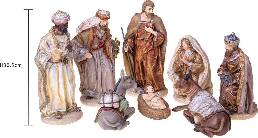 Natività in resina con 8 statue per presepe da 30,5 cm decorazione tradizionale Casa e cucina/Decorazioni per interni/Addobbi e decorazioni per ricorrenze/Decorazioni natalizie/Presepi/Statuine e fondali per il presepe MagiediNatale.it - Altamura, Commerciovirtuoso.it