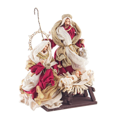 Natività con vestiti in tessuto Bordeaux statue per presepe