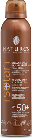 Nature's---iSolari,-Protezione-Solare-Bambini,-Protezione-Solare-Spray-Trasparente-SPF-50+,-Resistente-All'Acqua,-200-ml