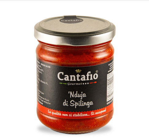 Nduja di Spilinga in vasetto calabrese artigianale CANTAFIO GOURMET® piccante in vasetto salume spalmabile Calabria 180gr