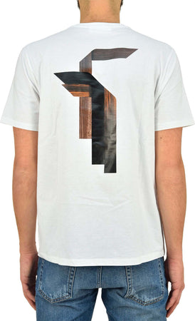 NEIL-BARRET-Neil-Barrett-T-shirt-Bianca-Uomo-Cotone-Stampa-Gommata-Mod.BJT182GE576S03-da-uomo