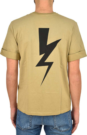 NEIL-BARRET-Neil-Barrett-T-shirt-Marrone-Uomo-Cotone-Stampa-Grafica-Mod.BJT250SE574S1808-da-uomo