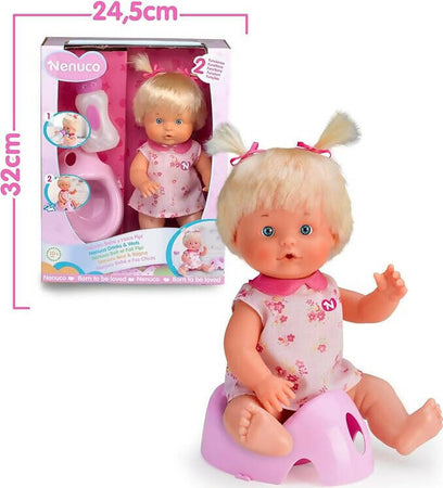 Nenuco---Bambola-Nenuco-Bevi-E-Bagna,-Con-Biberon-E-Vasino,-Dandole-Il-Biberon-Farà-La-Pipì-Come-Un-Vero-Bimbo,-Per-Bambine/i-Da-10-Mesi,-Famosa-700014961
