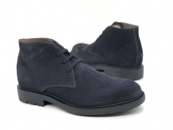 NERO GIARDINI Scarponcino uomo in camoscio blu