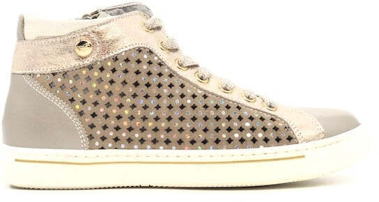 NERO GIARDINI Sneaker alta bambina Savana Platino velour sabbia