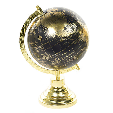 Mappamondo per interno con base e struttura in ottone chiaro