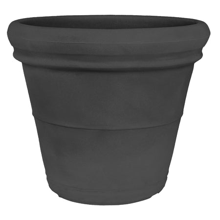 Vaso Doppiobordo Liscio rotondo in resina decorazione per esterno "Made in Italy"