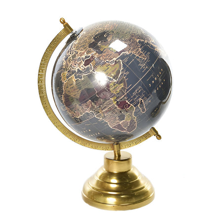 Mappamondo con base e struttura in ottone, alta qualità, resistente