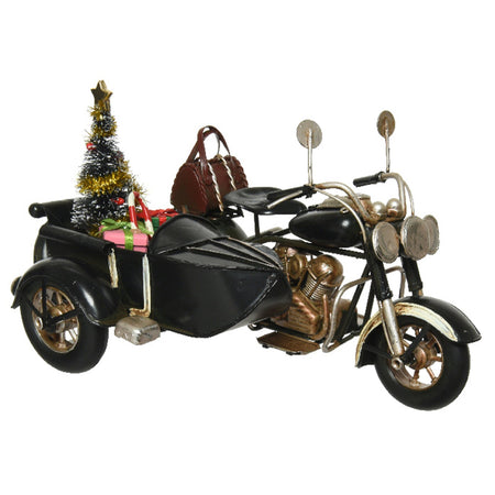 Decorazione Moto in ferro per interno con albero di Natale e regali da 20 cm