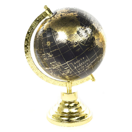 Mappamondo per interno con base e struttura in ottone chiaro