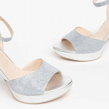 Nerogiardini Donna Sandali Con Tacco 10 Cm in Pelle Glitter Nuova Collezione