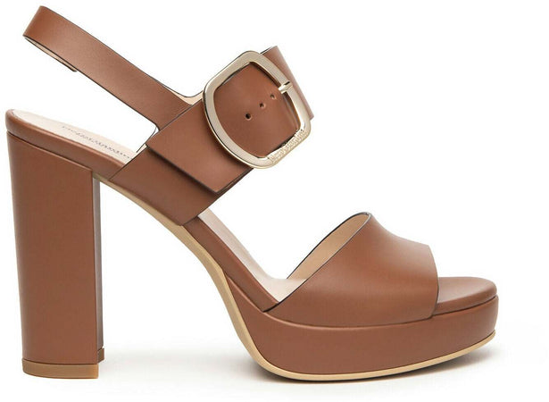 Nerogiardini donna sandalo con tacco in pelle