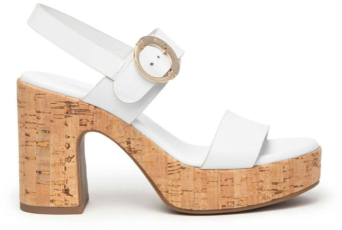 Nerogiardini donna sandalo con tacco in pelle