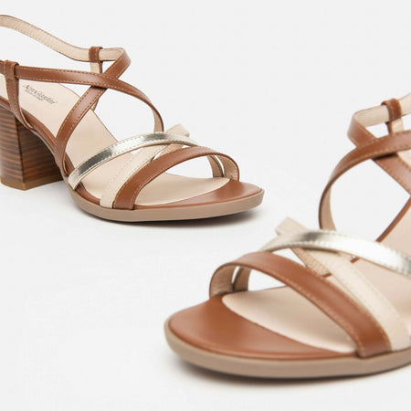 Nerogiardini donna sandalo con tacco in pelle
