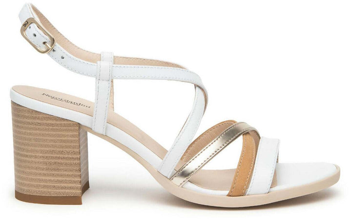 Nerogiardini donna sandalo con tacco in pelle