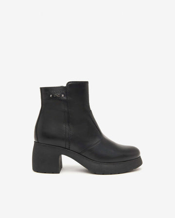Nerogiardini donna stivaletti con tacco in pelle
