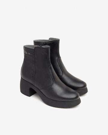 Nerogiardini donna stivaletti con tacco in pelle