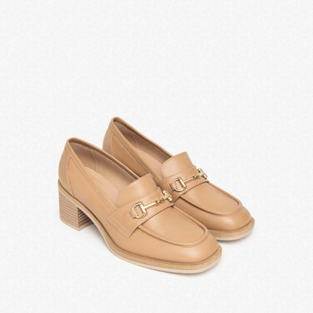 Nerogiardini Mocassino Donna In Pelle Con Tacco Quadrato 5cm E409610d4